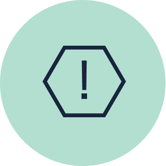 Warning icon indicating caution or important information