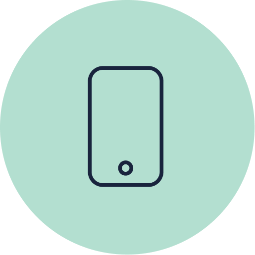 Icon representing a smartphone for mobile-related content or features