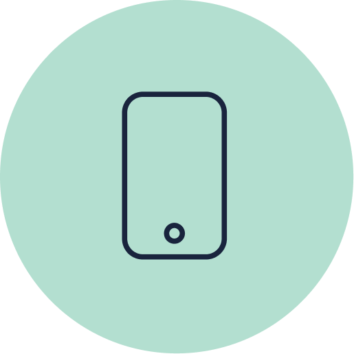 Icon representing a smartphone for mobile-related content or features